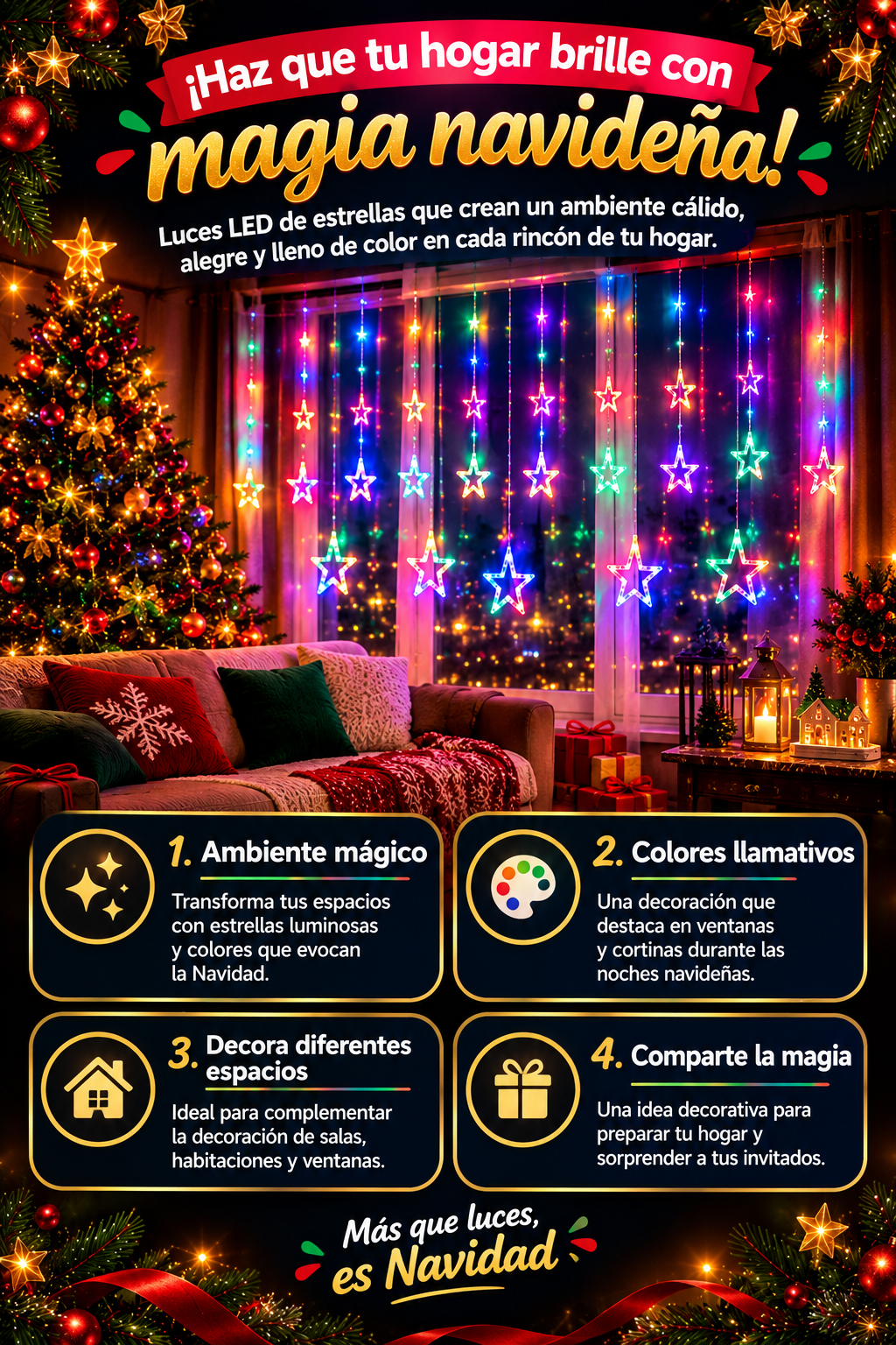 PROMO Cascada de estrella navideña LED