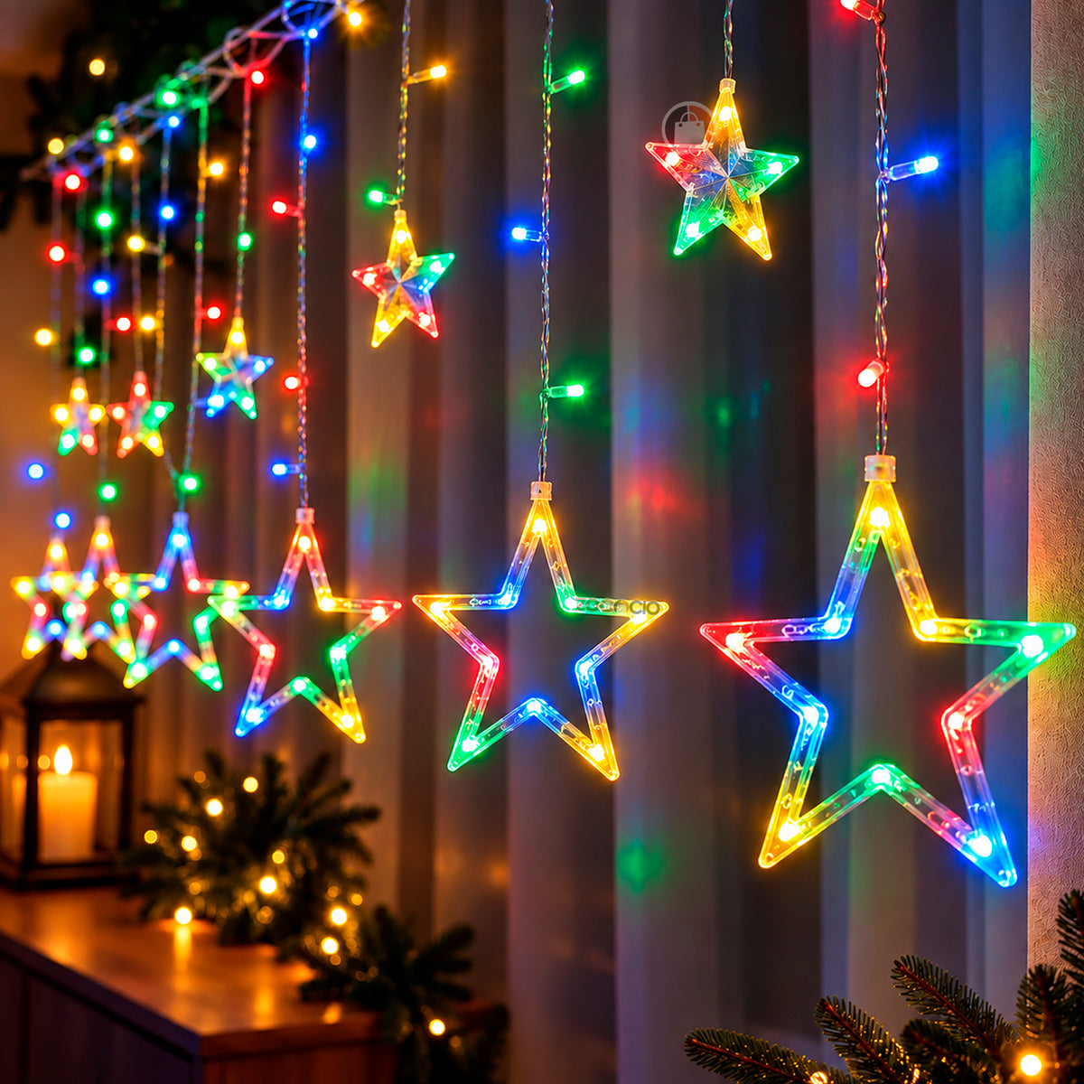 PROMO Cascada de estrella navideña LED